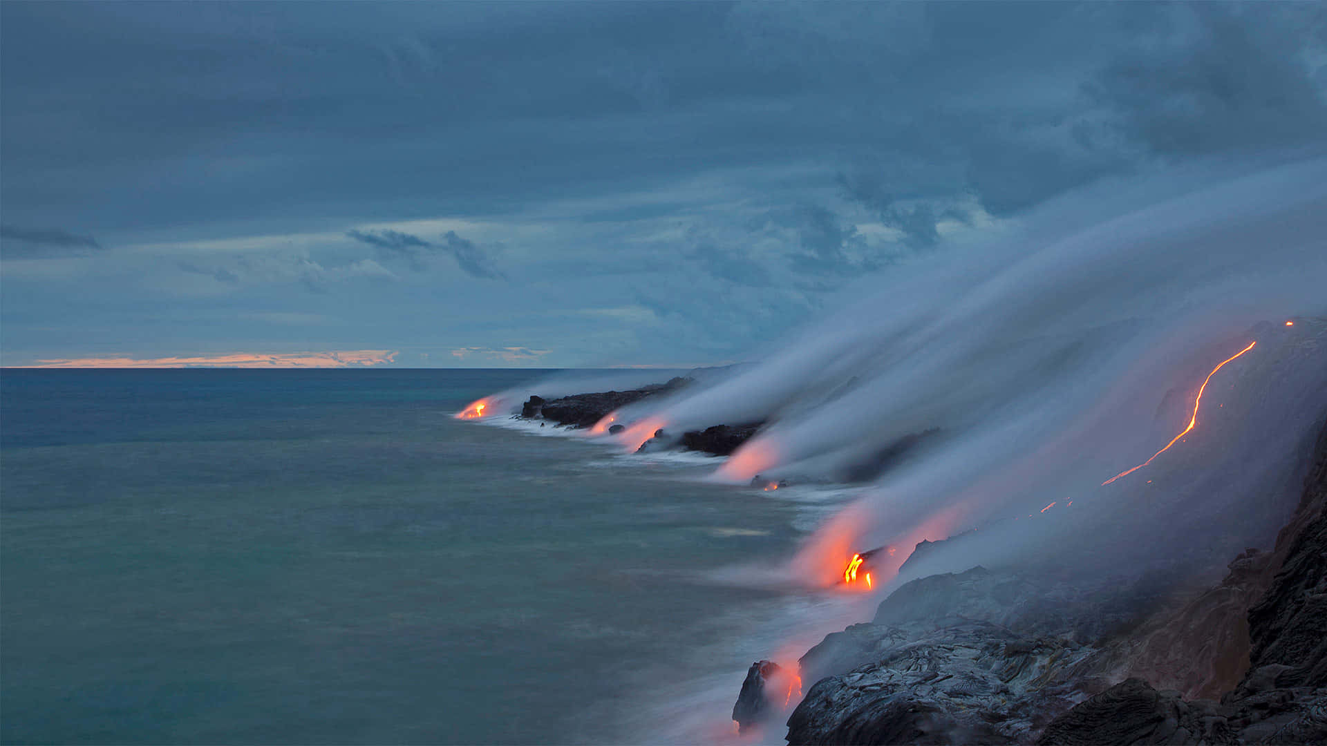 Tæt Tåge Hawaii Nationalpark Vulkan Scenen Wallpaper
