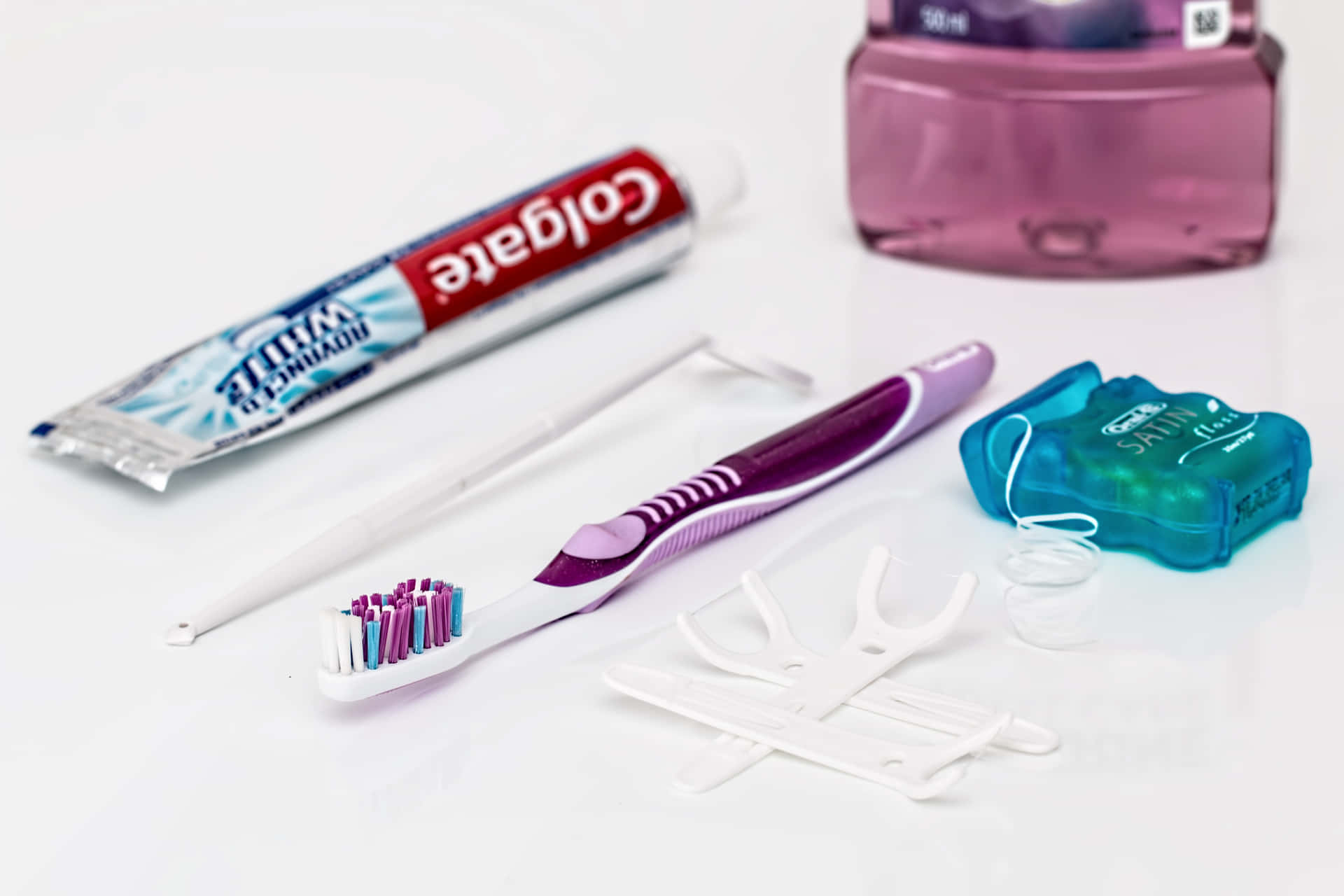 Dental Care Essentials Set Wallpaper