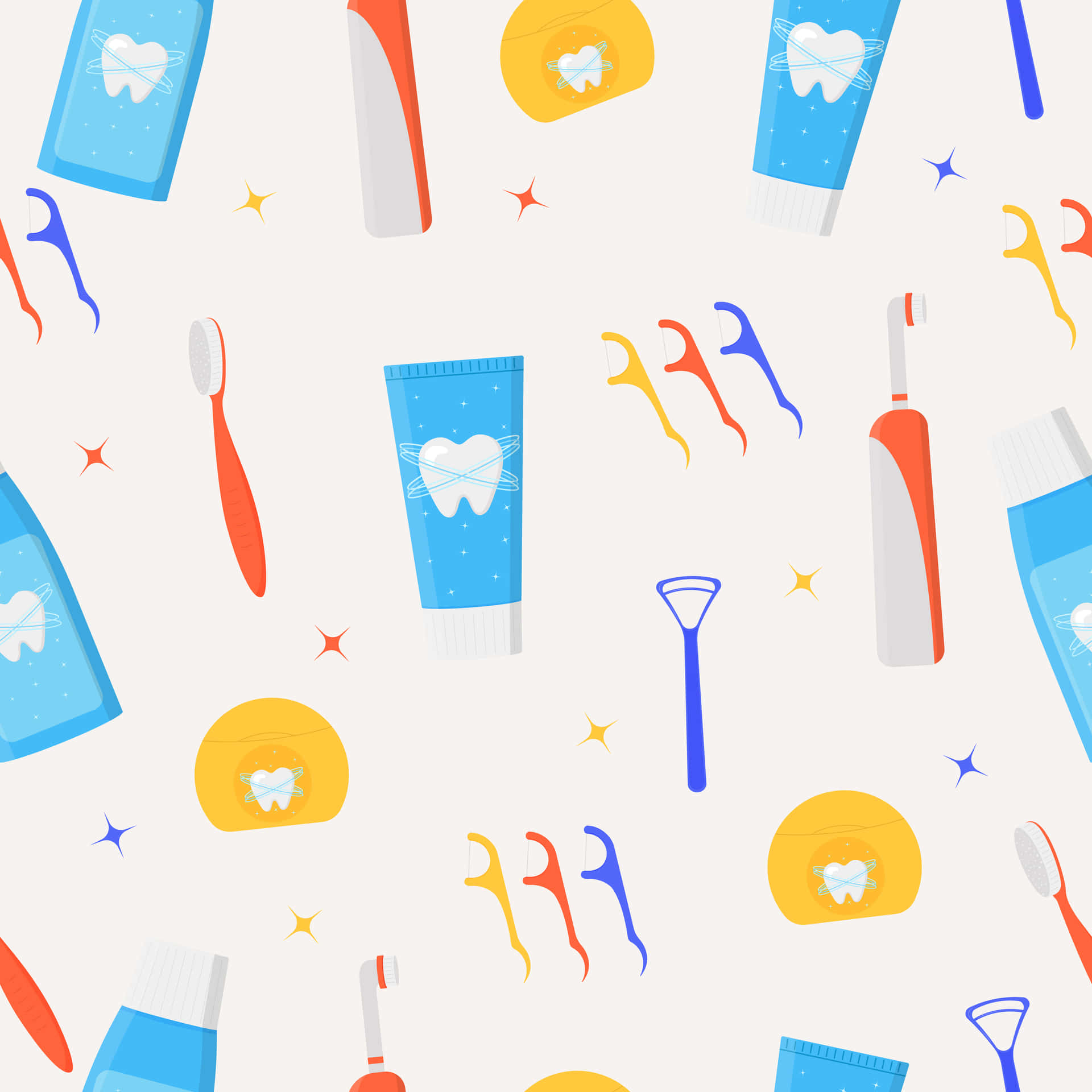 Dental Care Pattern Background Wallpaper