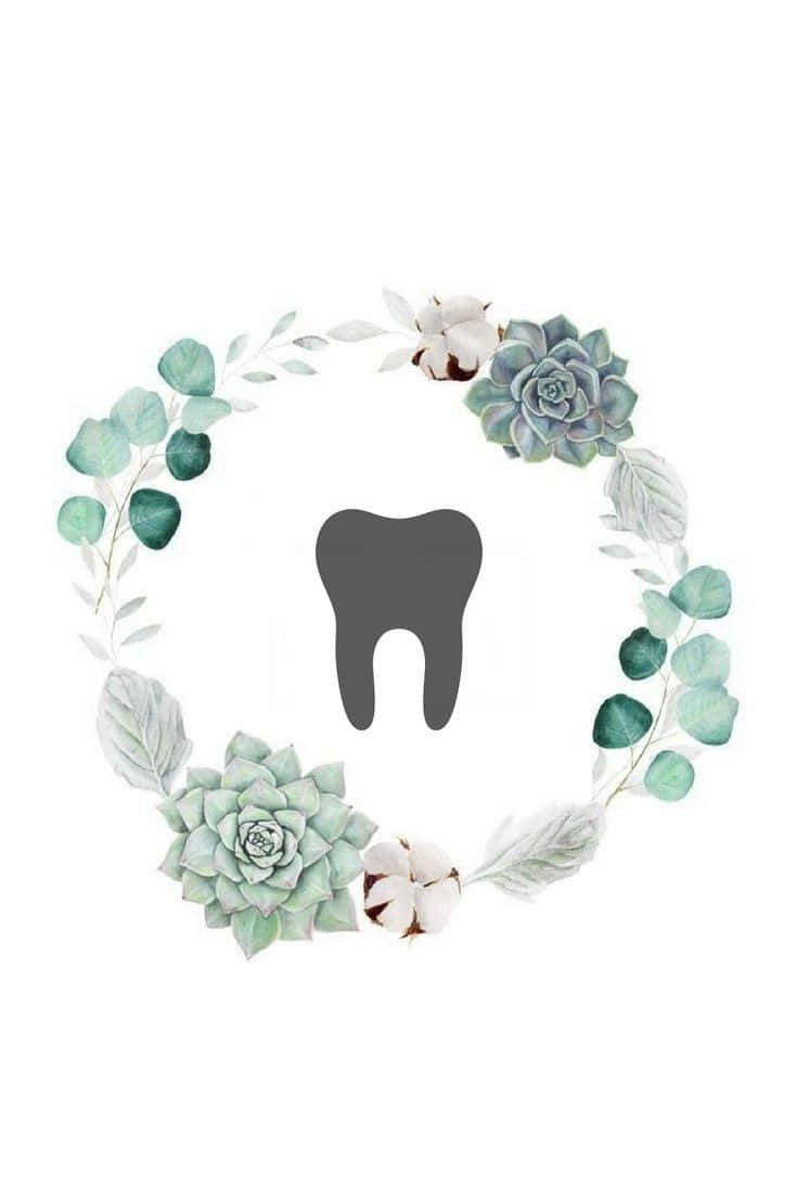 Dental Health Floral Frame Wallpaper