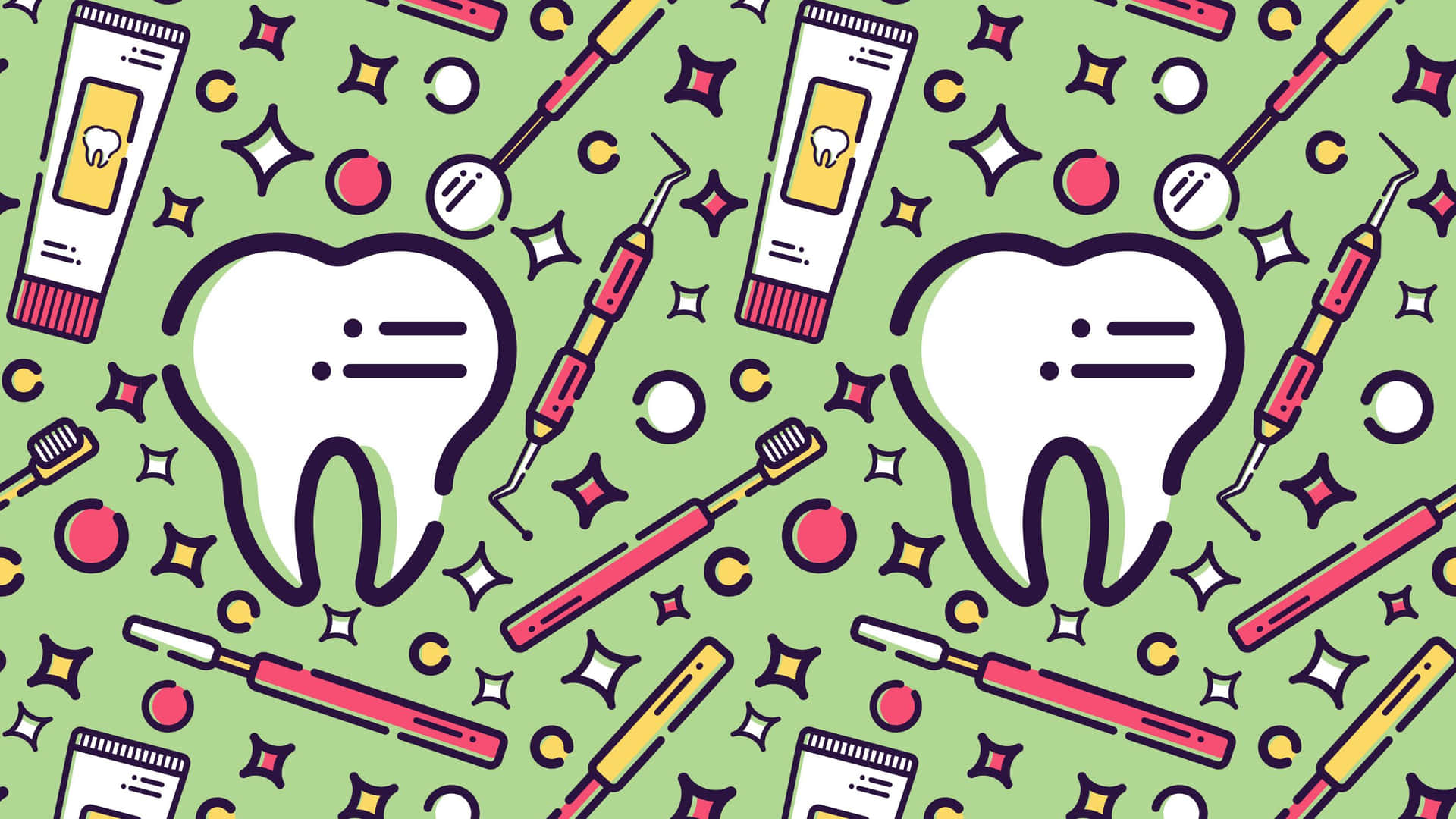 Dental Hygiene Pattern Illustration Wallpaper