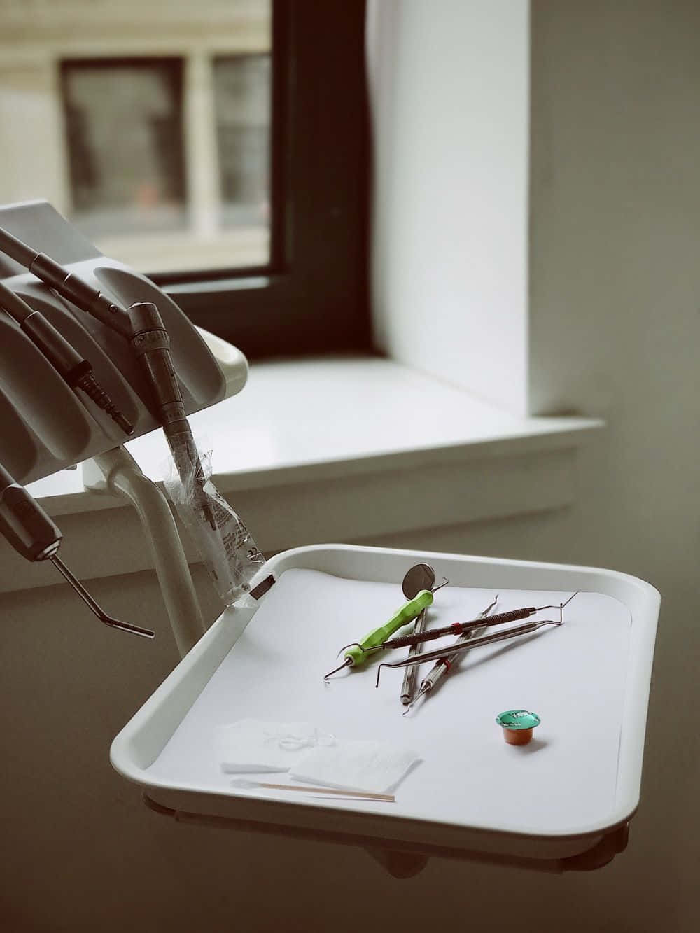 A caring dentist attending to a patient in a modern dental clinic