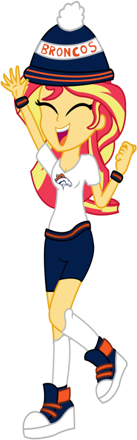 Denver Broncos Cheerful Mascot Illustration PNG