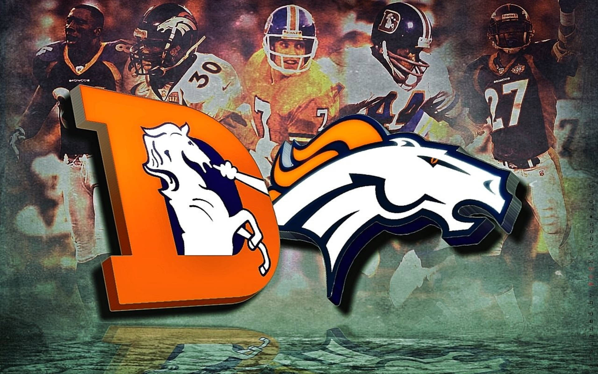 Denver Broncos Collage Art Wallpaper