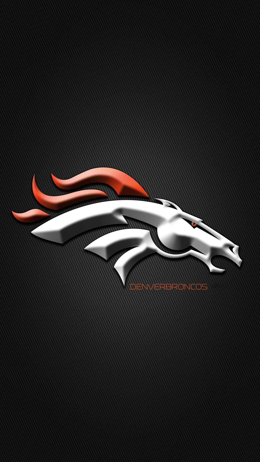iPhone Tapet med Denver Broncos: Et tapet med detaljerede farverige illustrationer af det legendariske Denver Broncos-logo. Wallpaper