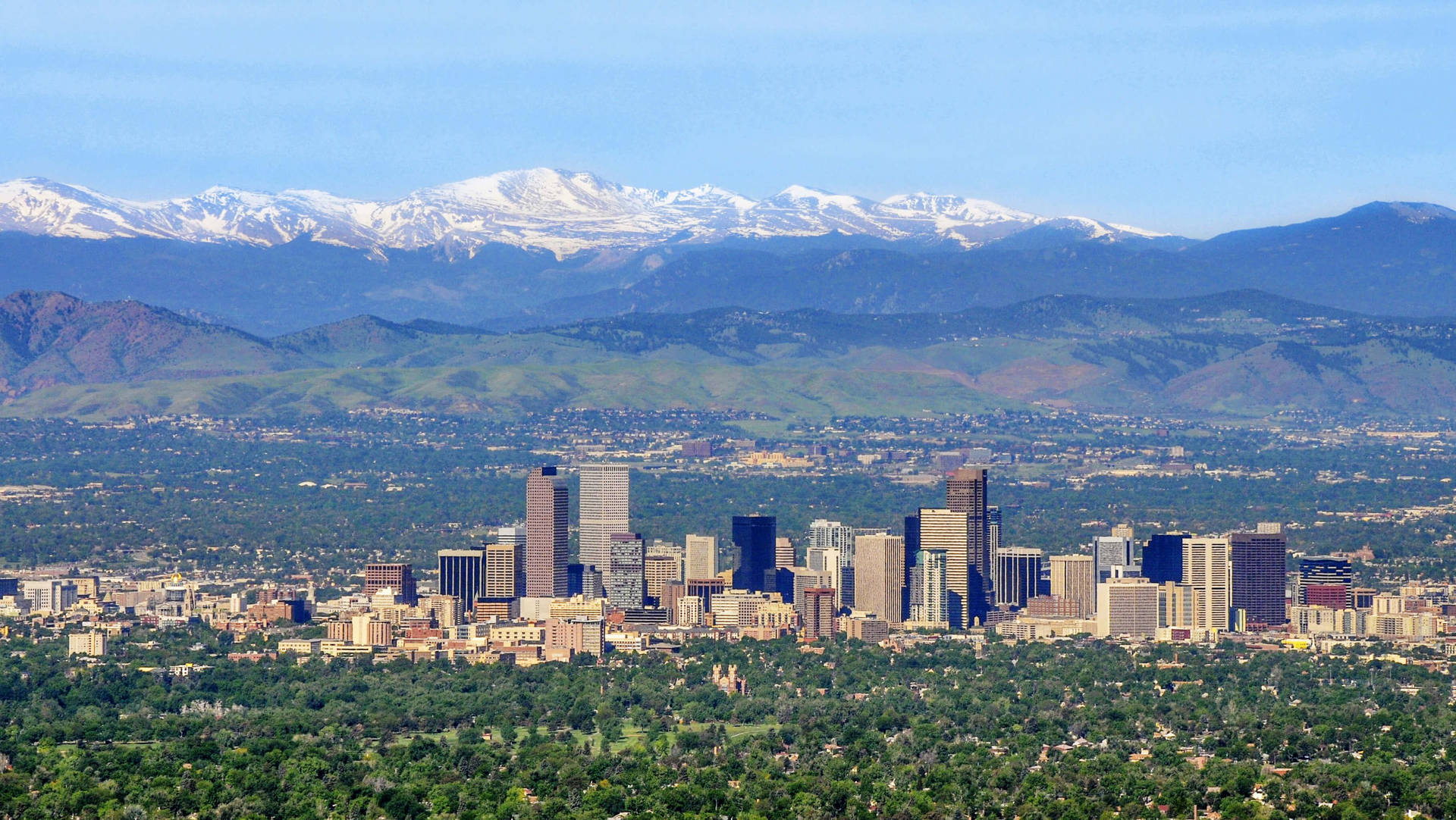 Download Denver City's Drone Shot Wallpaper