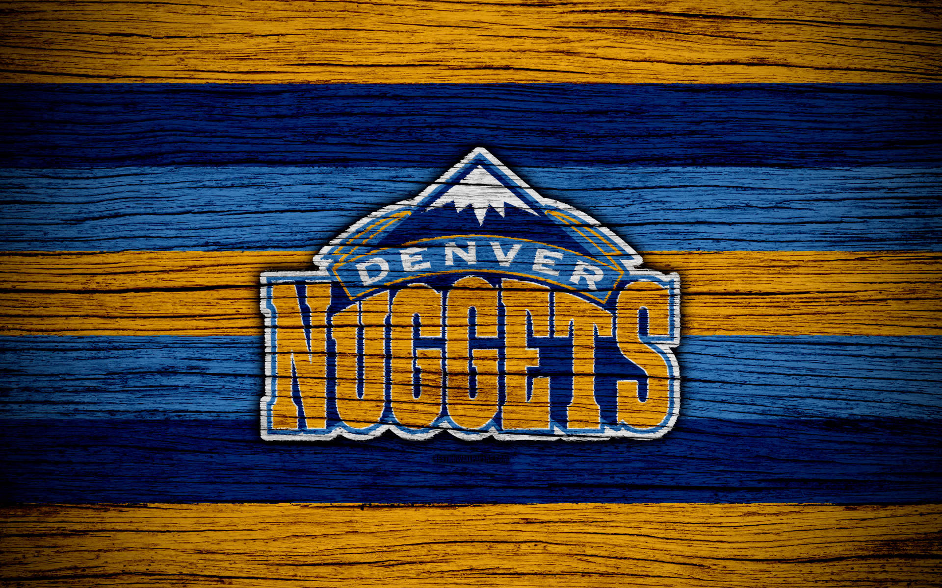 Denver Nuggets Emblem On Wood Wallpaper