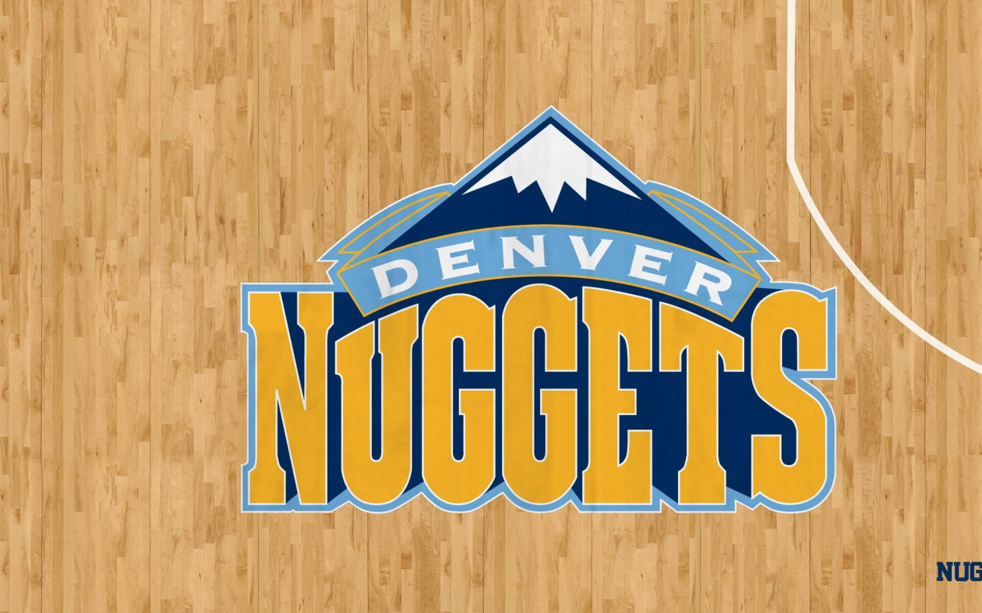 Denvernuggets Auf Dem Basketballfeld Wallpaper