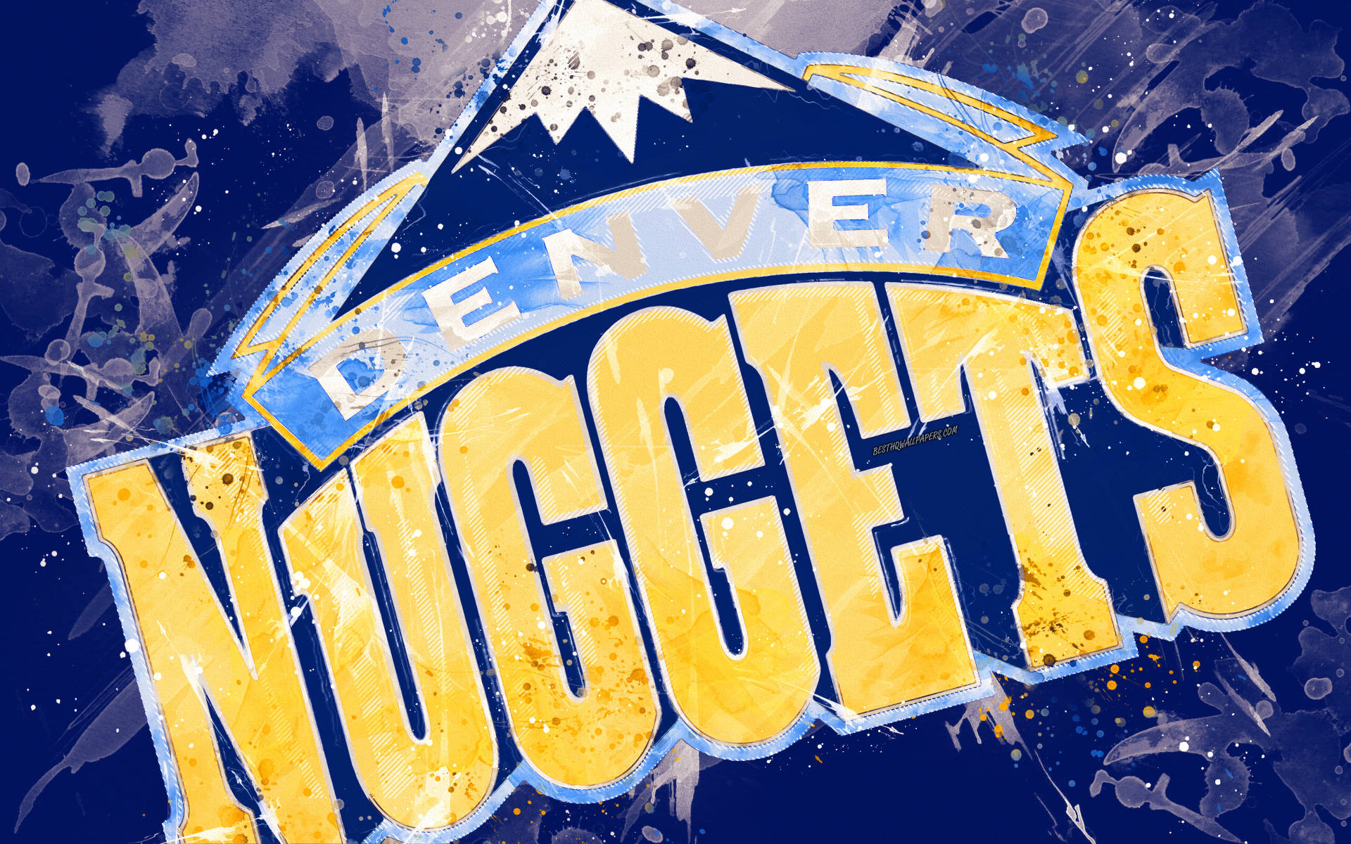 Denver Nuggets Logo Fan Kunst Tapet: Et fan-kunst tapet af det officielle Logo for Denver Nuggets. Wallpaper