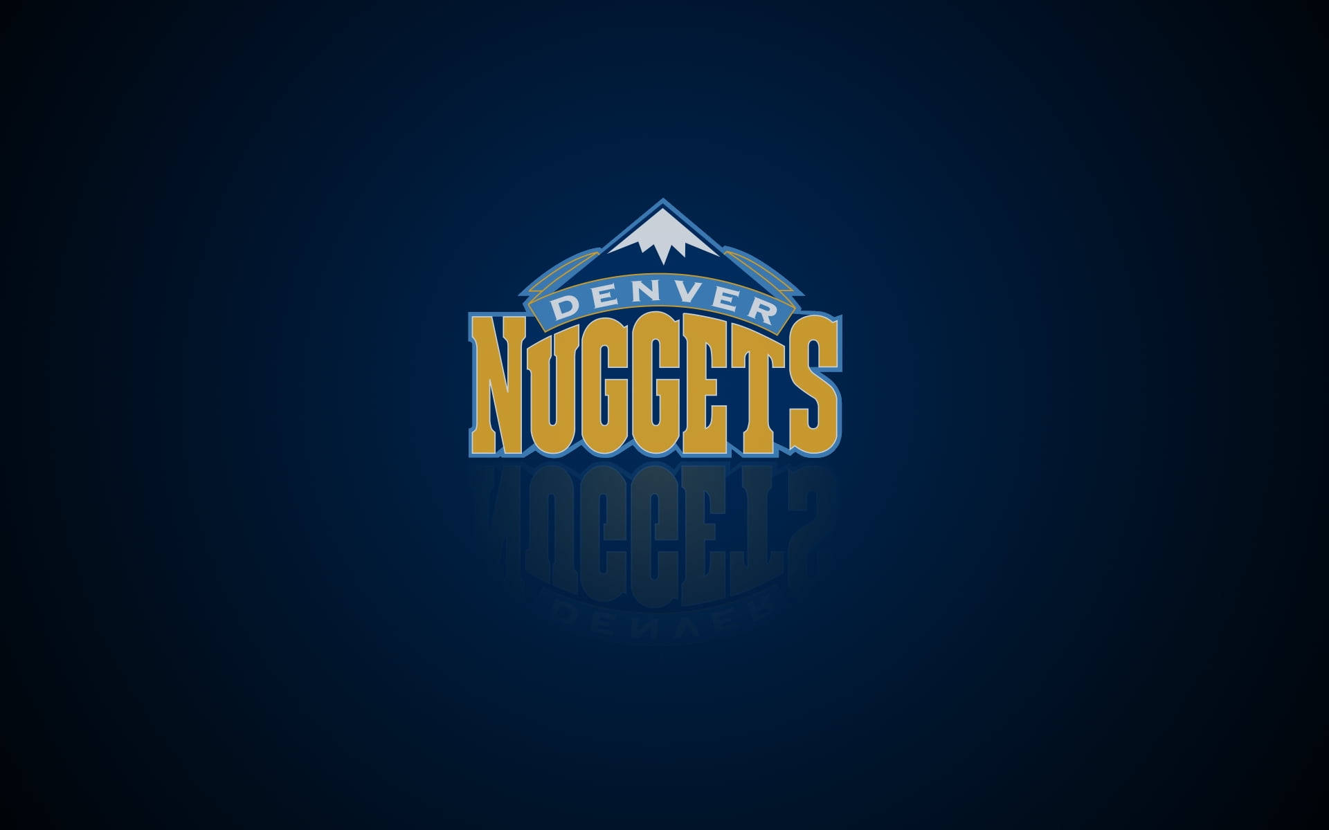 The Iconic Denver Nuggets Logo Bathed in Dark Blue Wallpaper
