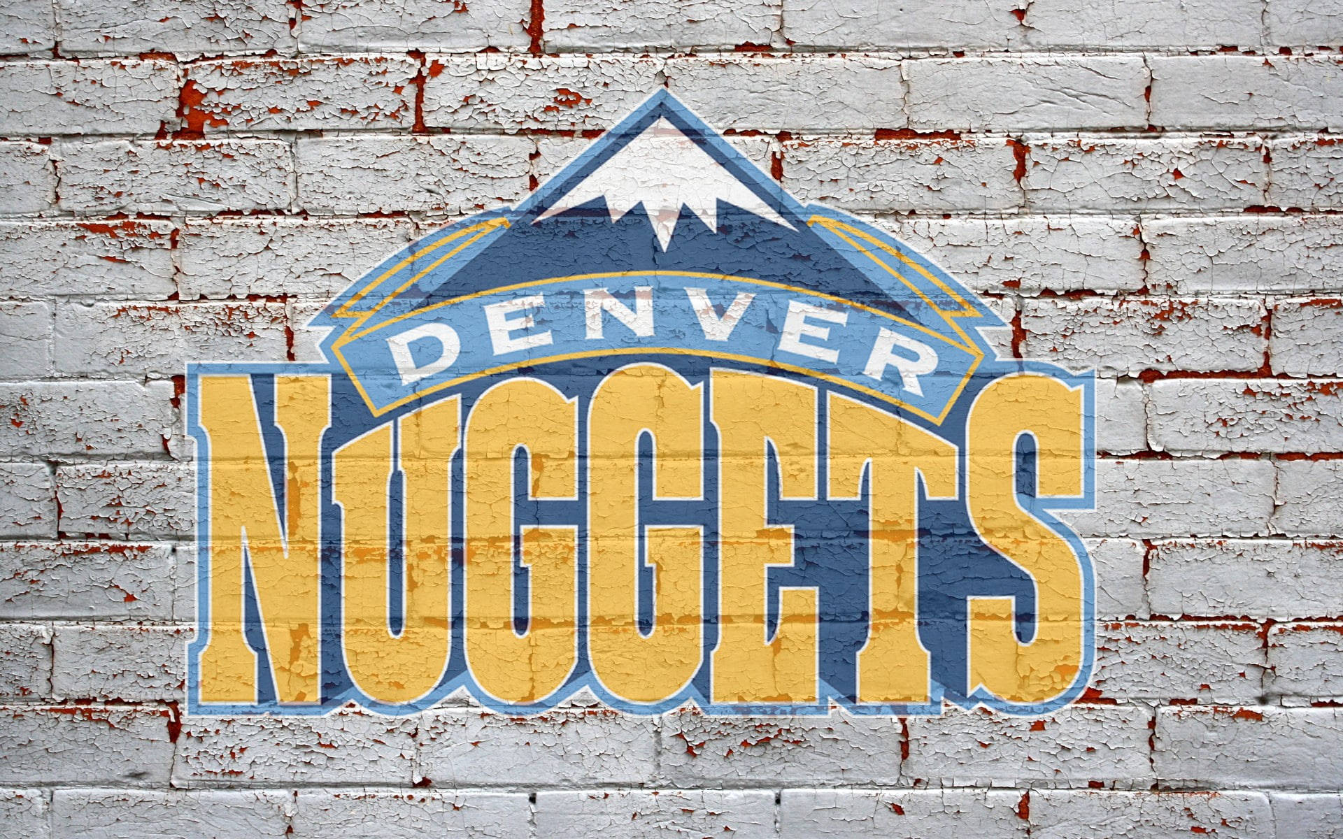 Denvernuggets Logo Auf Ziegelwand Wallpaper