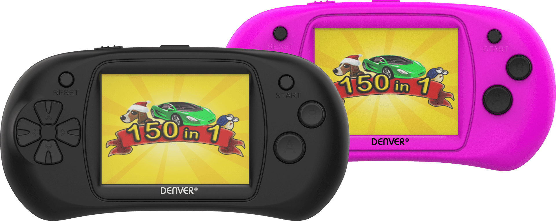 Denver Portable Gaming Consoles Black Pink PNG
