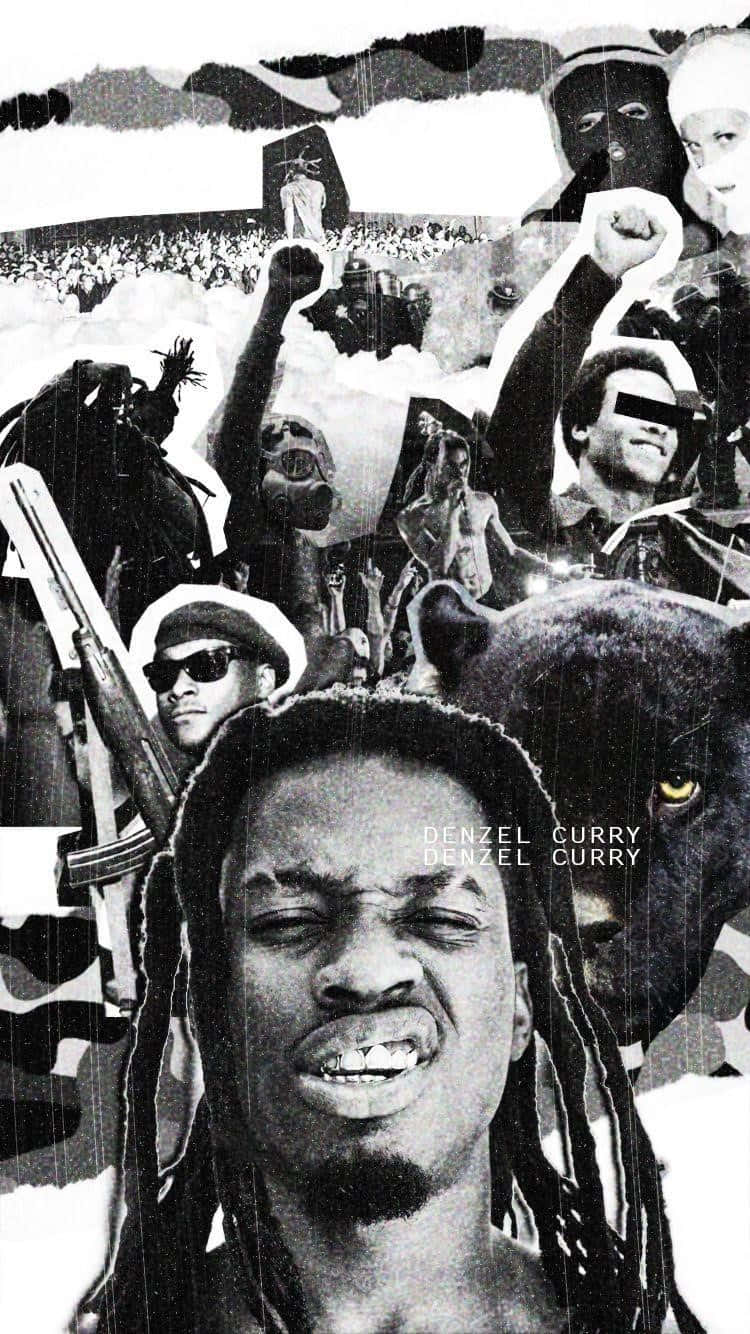 Denzel Curry Collage Artwork Wallpaper