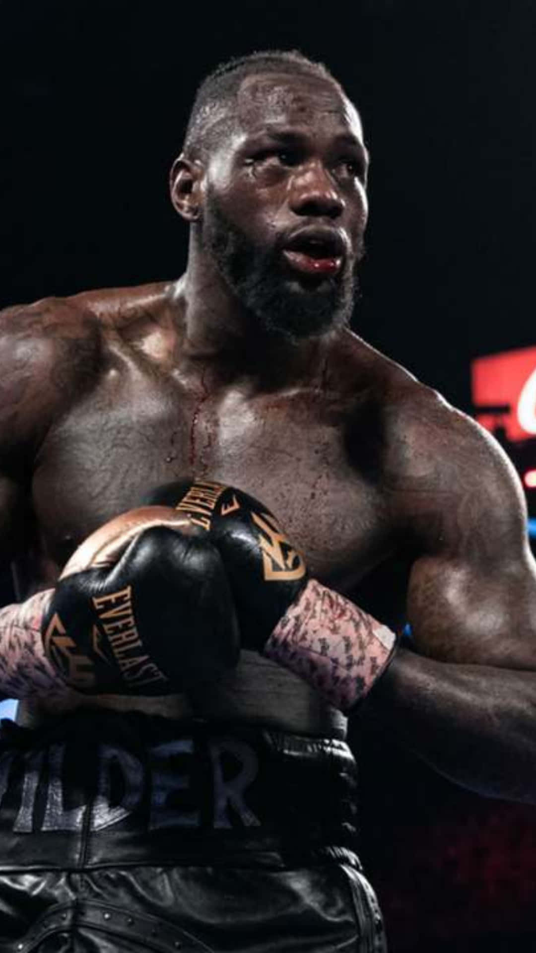 Deontay Wilder Boxing Match Intensity Wallpaper