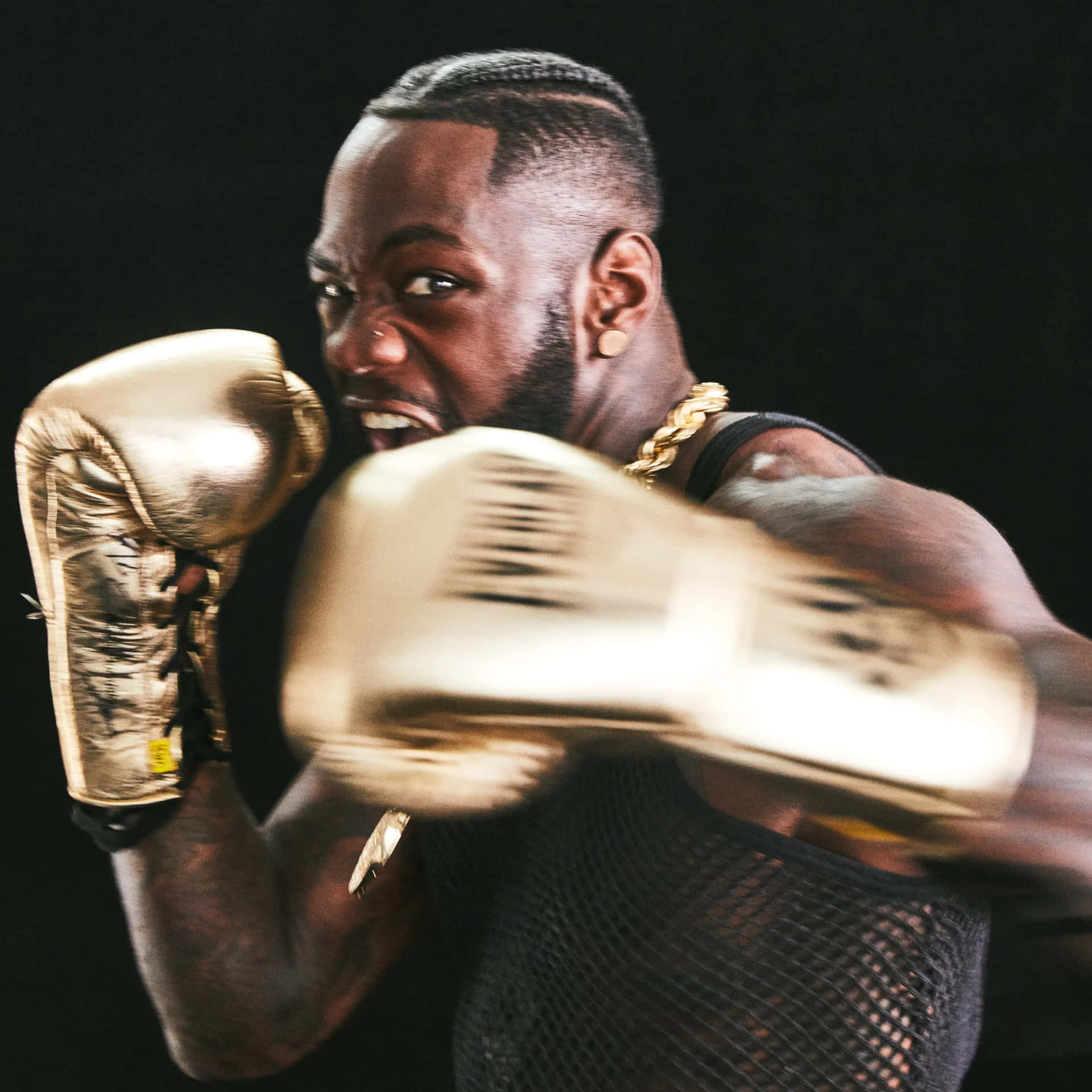 Deontay Wilder Boxing Punch Action Wallpaper