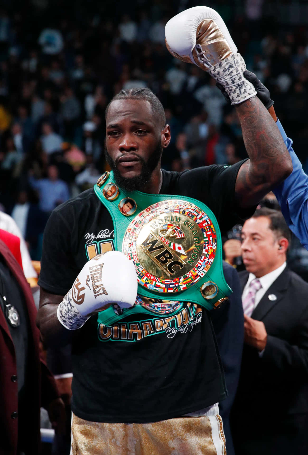 Deontay Wilder Victory Pose With W B C Belt Wallpaper