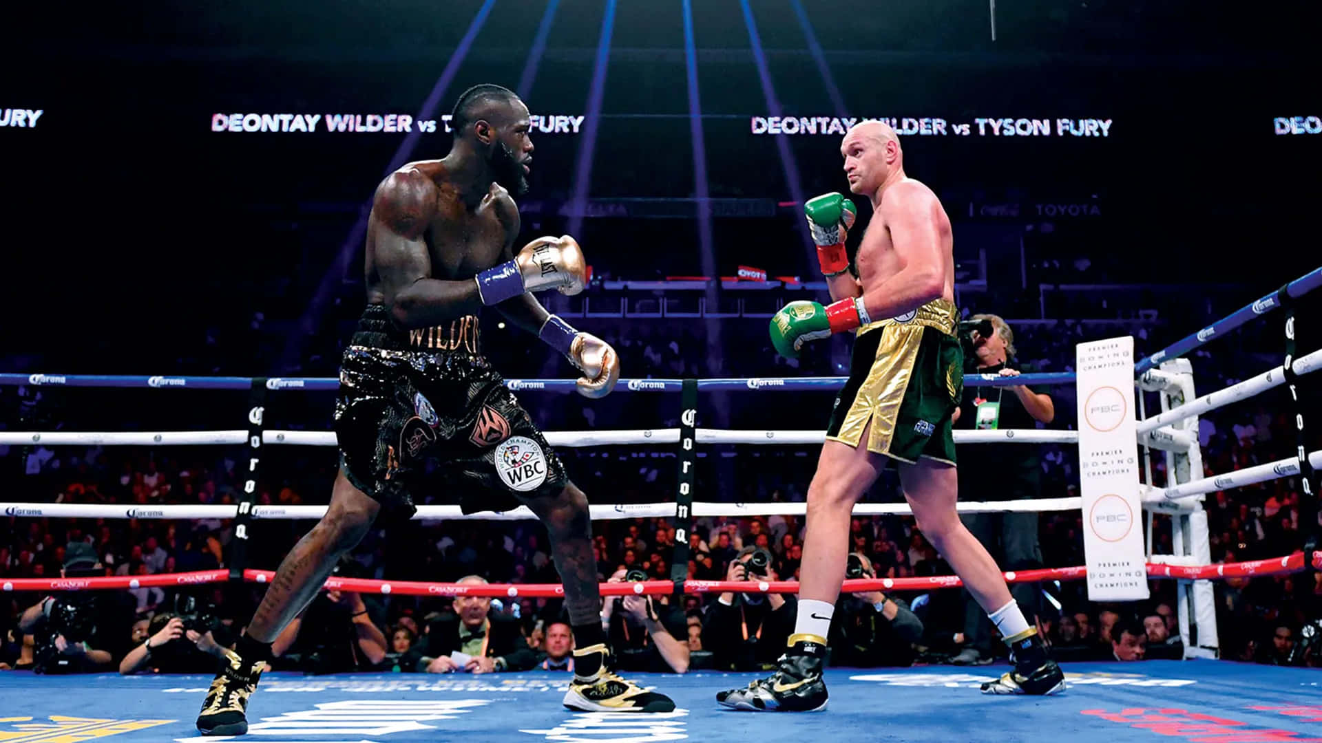 Deontay Wildervs Tyson Fury Boxing Match Wallpaper