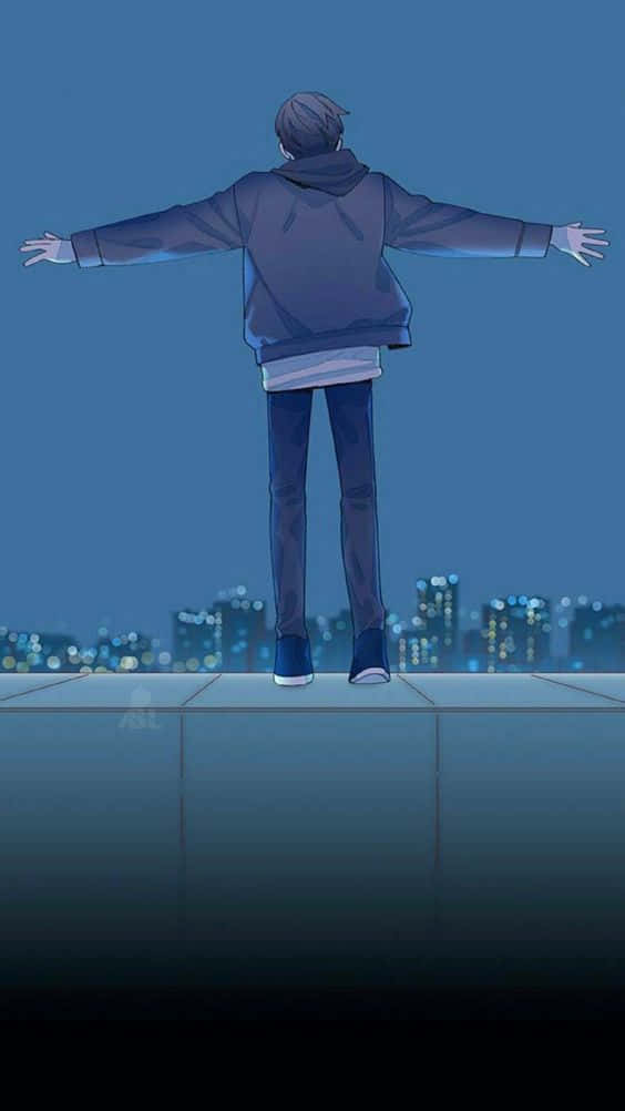"A lonely and depressed anime boy" Wallpaper