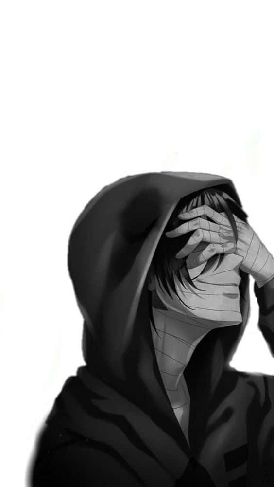 Download Depressed Anime Boy In Hoodie Wallpaper 
