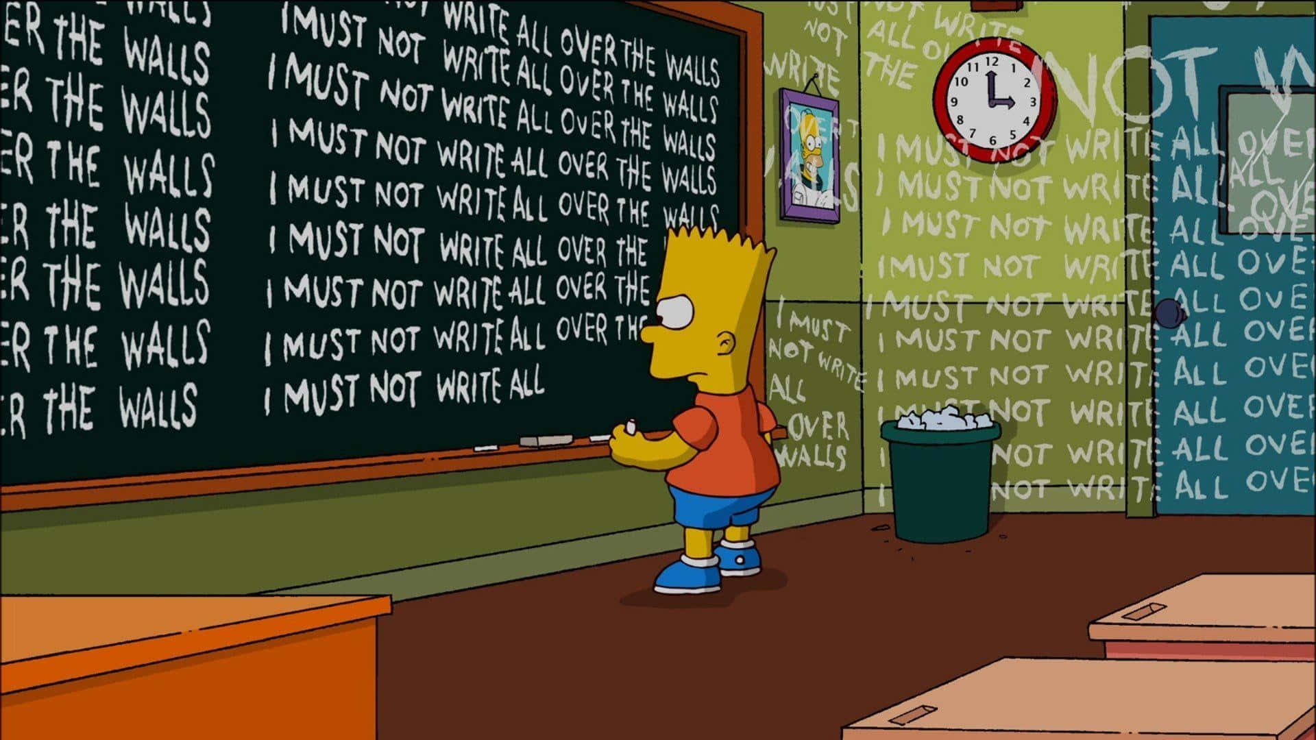 "Depressed Bart Simpson stares into the distance." Wallpaper