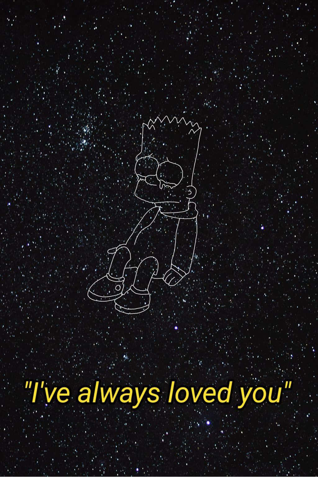 Deprimeret Bart Simpson Elskede Dig Wallpaper