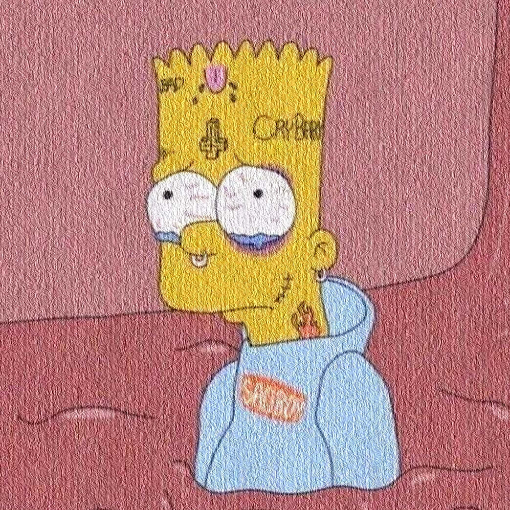 Deprimeret Bart Simpson mister vejen Wallpaper