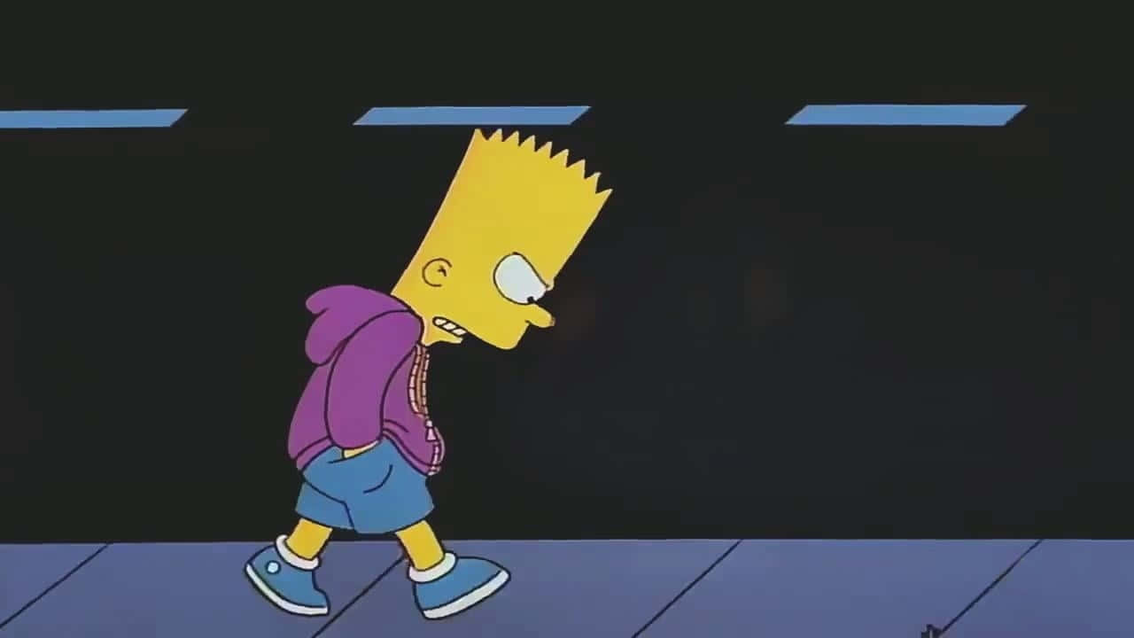Deprimeret Bart Simpson 1280 X 720 Wallpaper