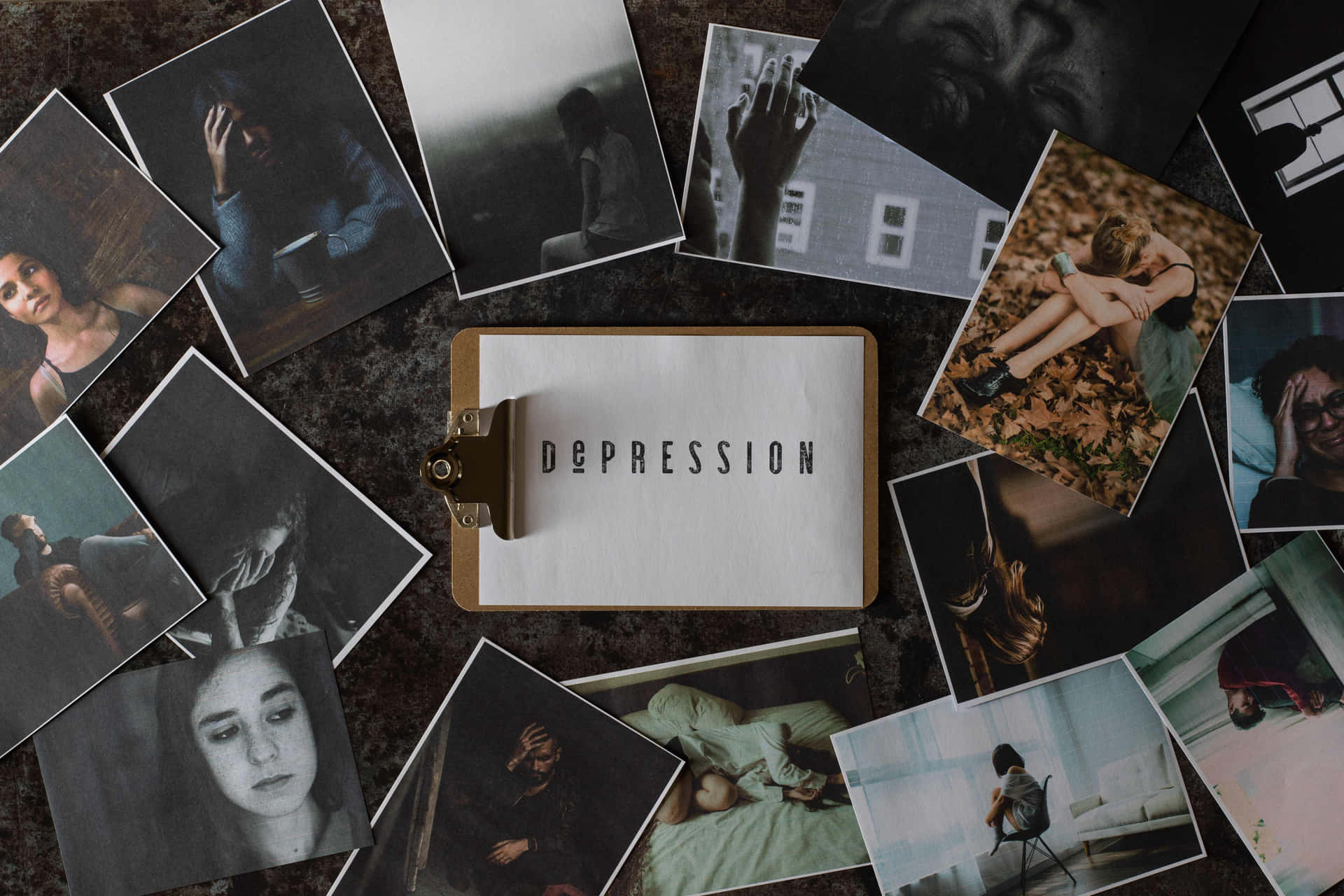 A Clipboard With Photos Of Depression