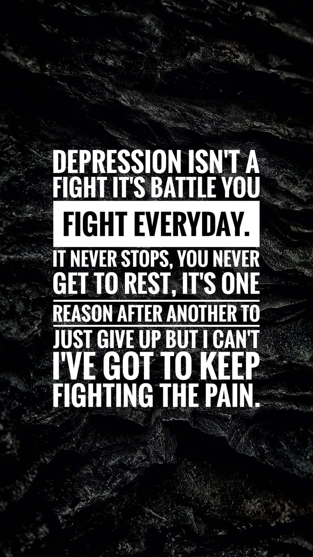 Depression Battle Endurance Quote Wallpaper