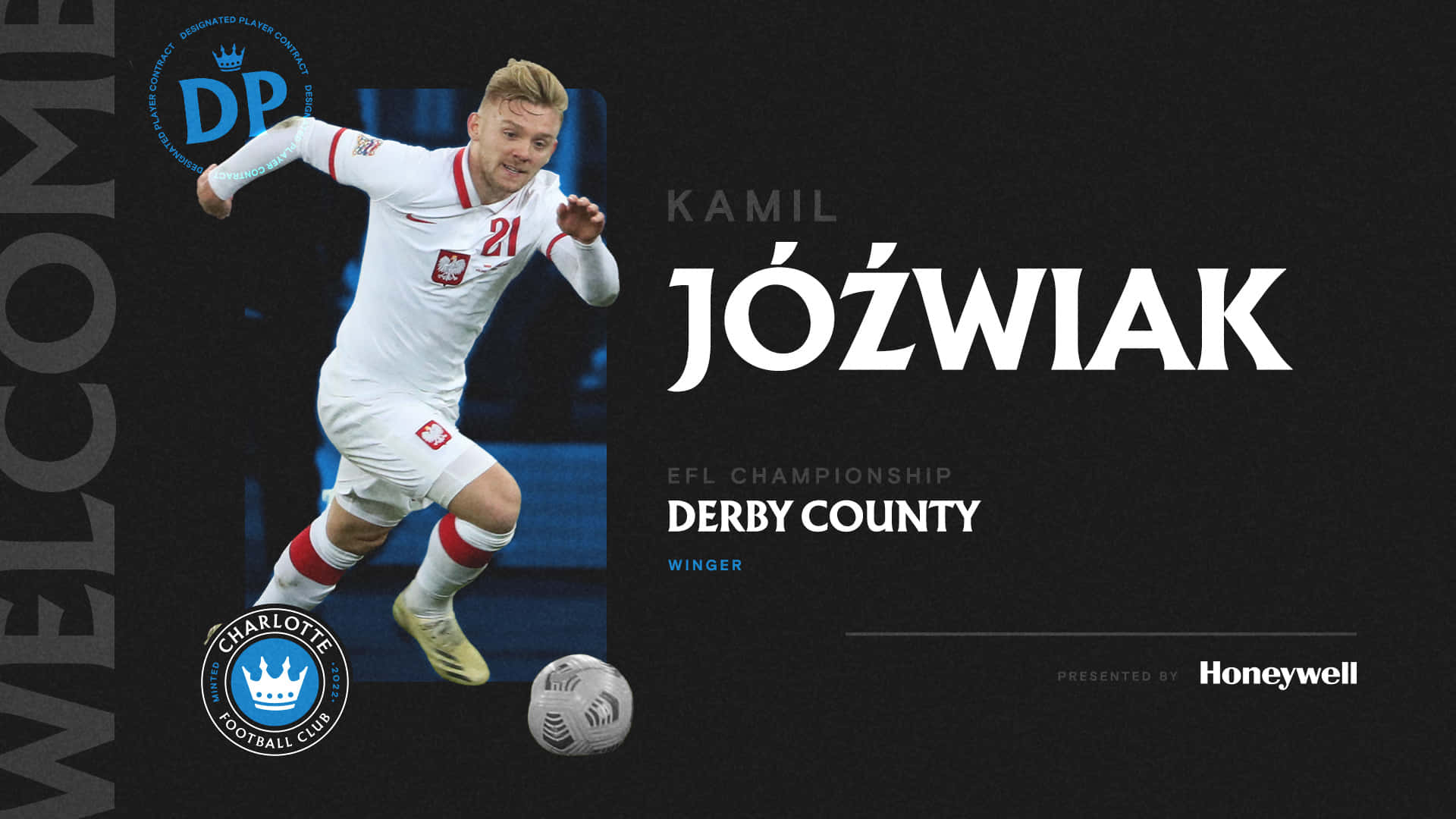 Derby County Kamil Jozwiak Welcome Poster Wallpaper