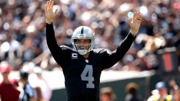 Derek Carr Cheering With The Crowd Wallpaper