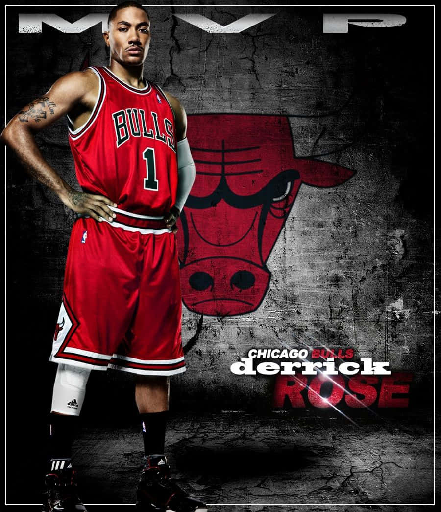 Derrick Rose dominating on the court Wallpaper
