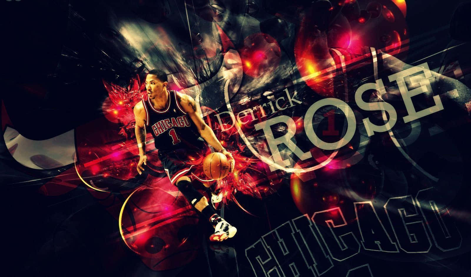 Derrickrose En Un Juego De Los Chicago Bulls. Fondo de pantalla