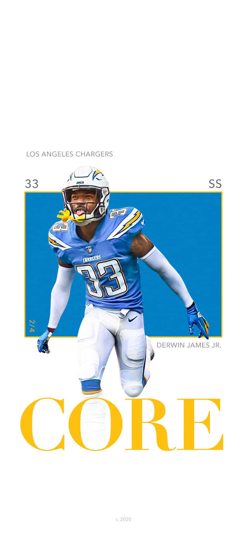 Los Angeles Chargers' Star Safety, Derwin James in action. Wallpaper
