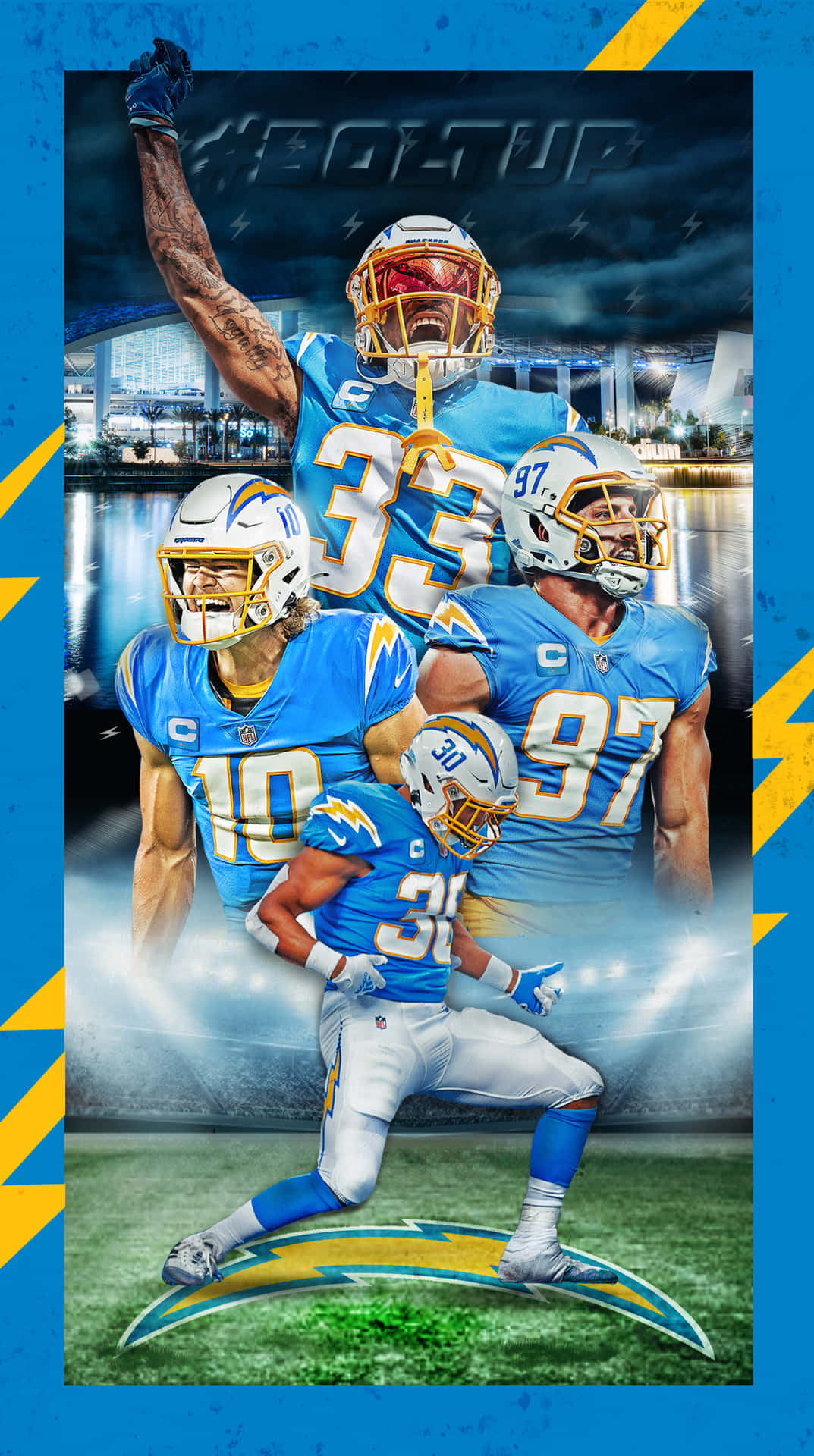 Download Derwin James Los Angeles Chargers Poster Teammates Wallpaper