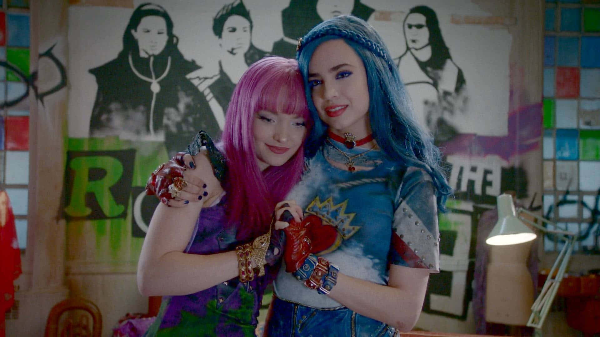Descendants Characters in a Group Pose