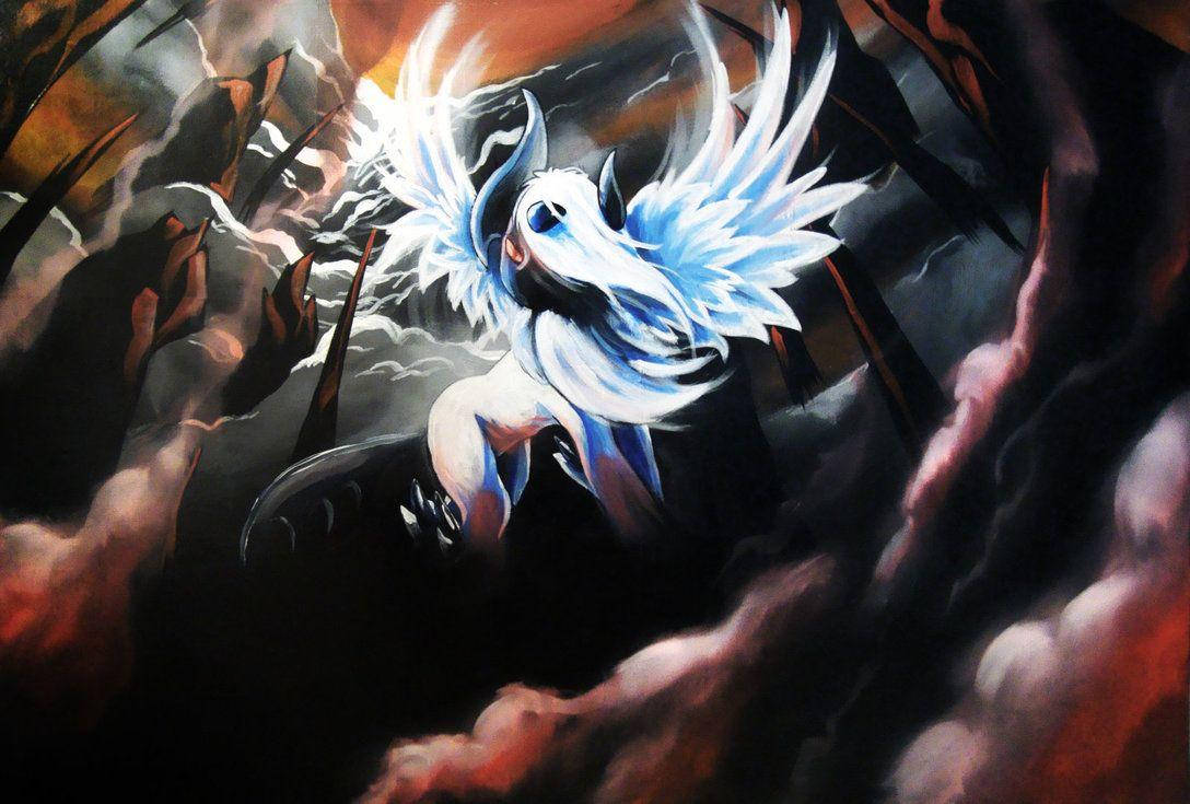 Descending Absol With Wings Wallpaper