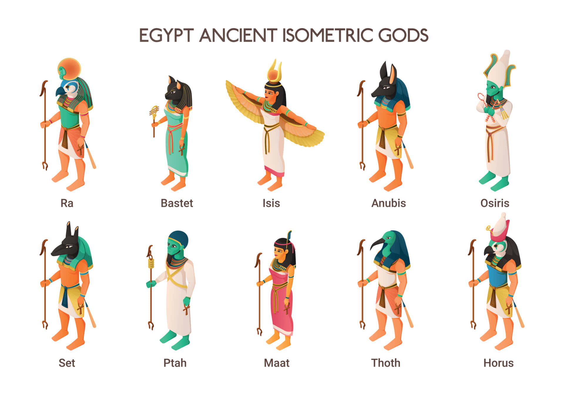 Descrizionemagnifica Raccolta Degli Dei Egiziani