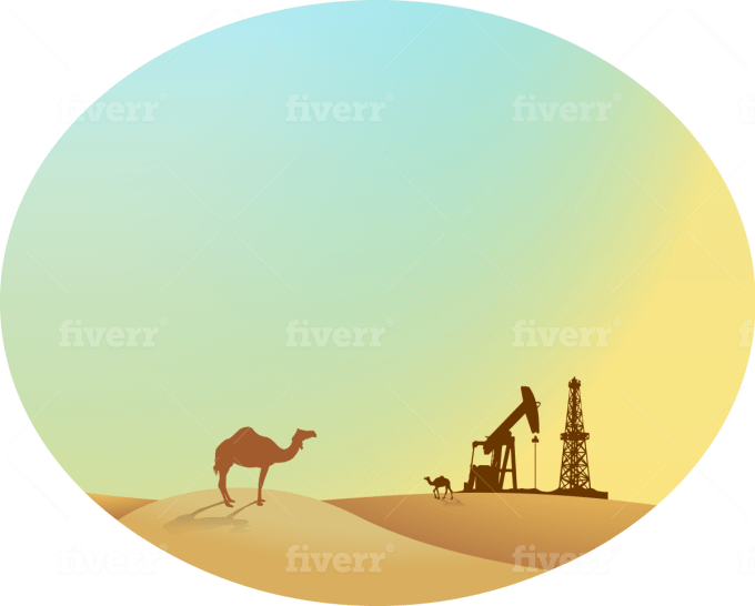 Desert Camel Oil Extraction Illustration PNG
