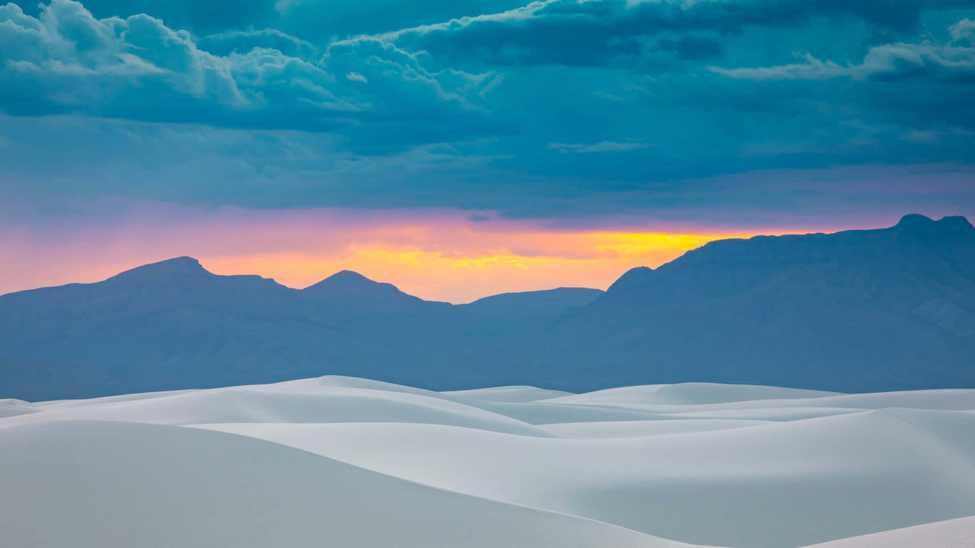 Desert Dunes Sunset Silhouette Wallpaper