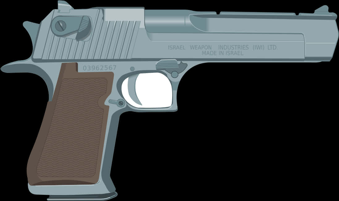 Desert Eagle Pistol Vector Illustration PNG