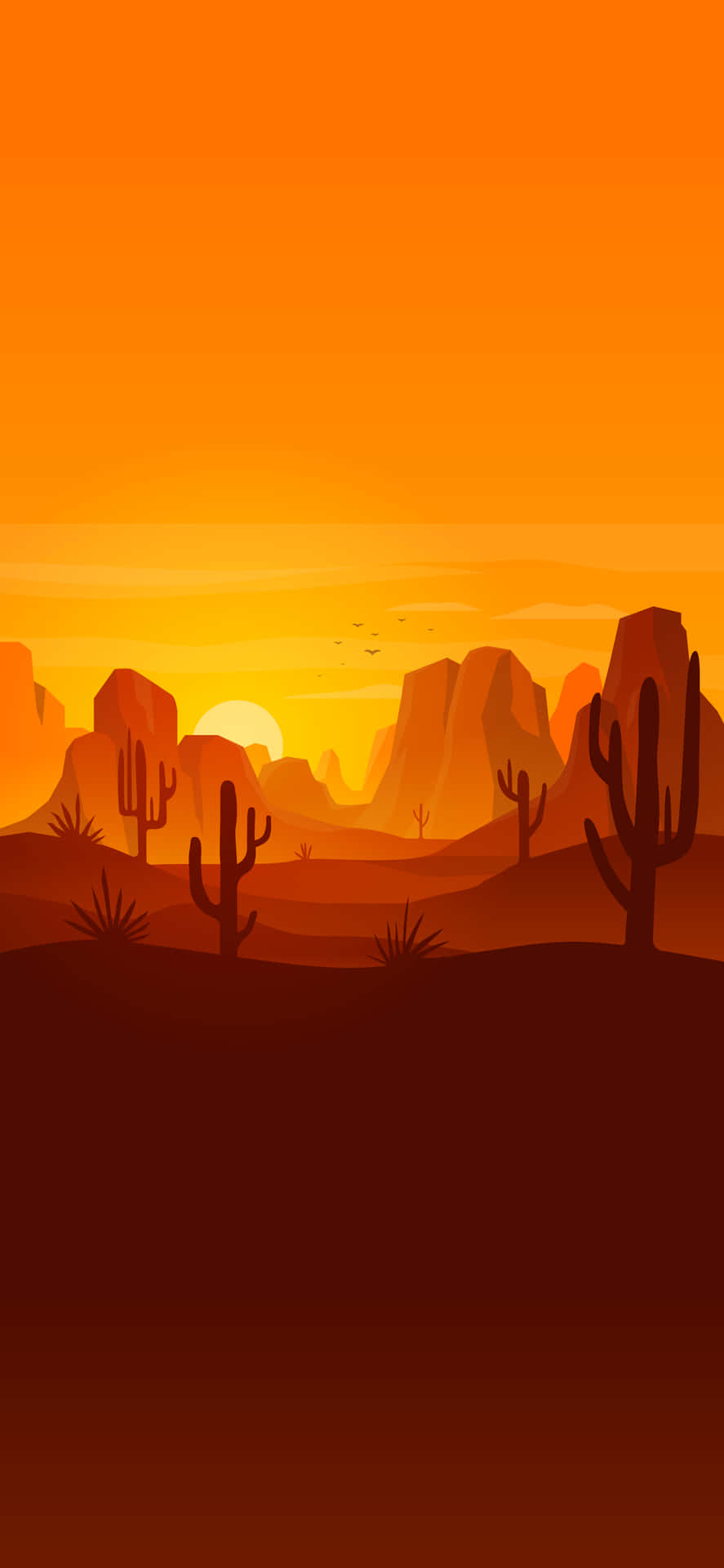 Orangeästhetische Wüste Iphone Wallpaper