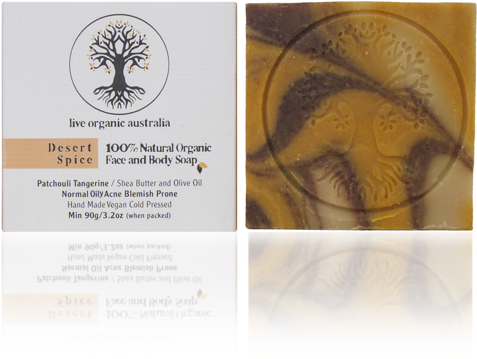 Desert Spice Organic Soap Packaging PNG