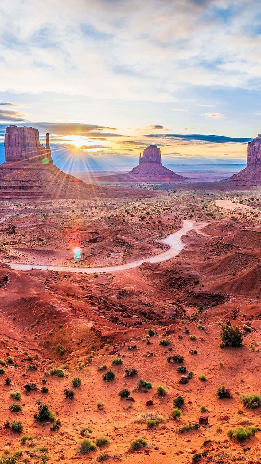 Desert_ Sunrise_ Monument_ Valley Wallpaper