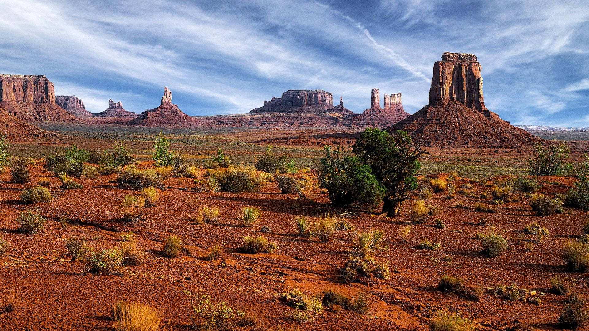 Vistadel Deserto: Formazioni Di Rocce Rosse Sfondo