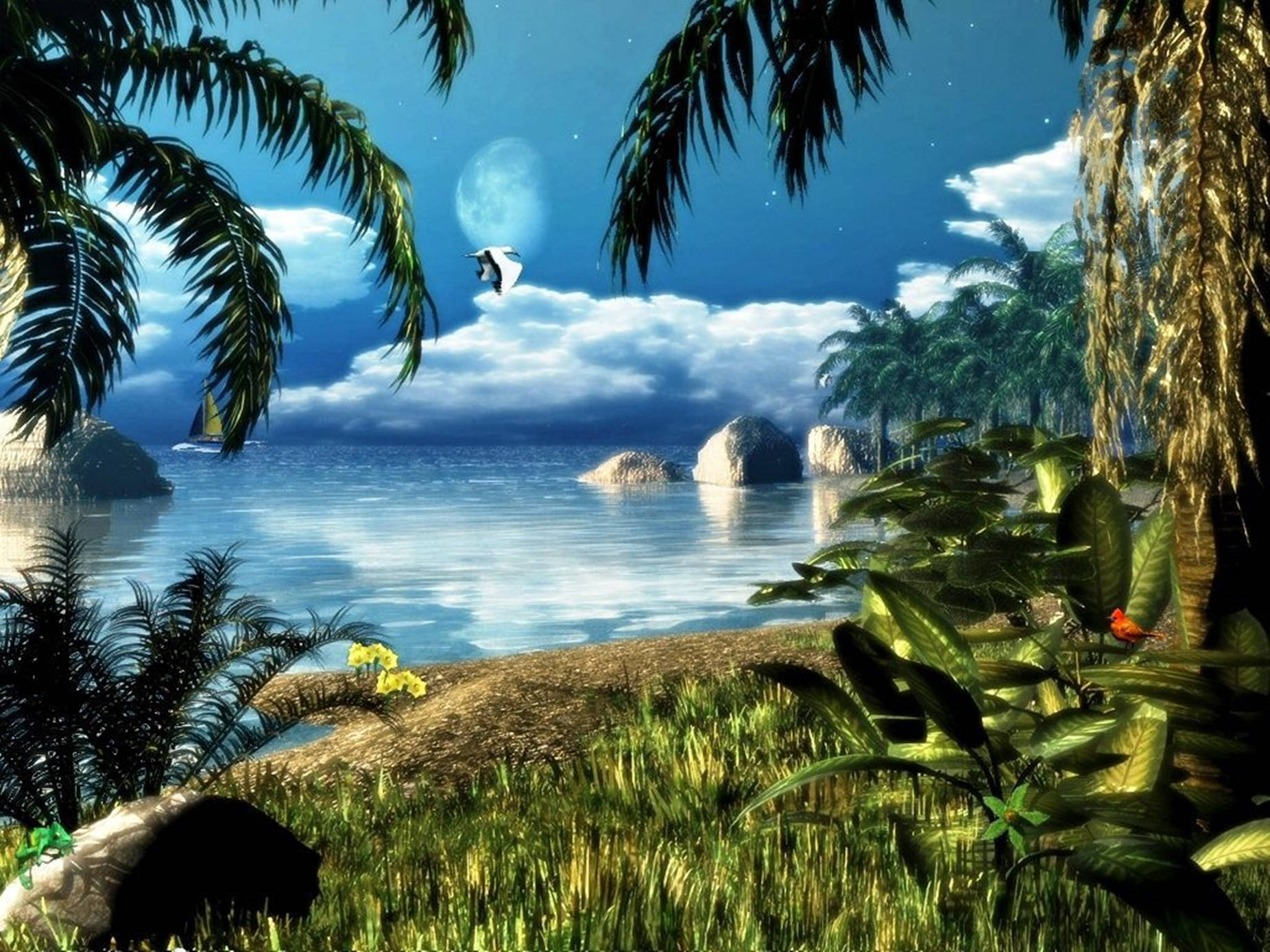 Deserted Island 3d Animation Wallpaper
