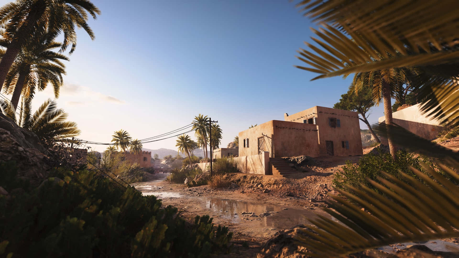 Deserted_ Oasis_ Town_ B F V Wallpaper