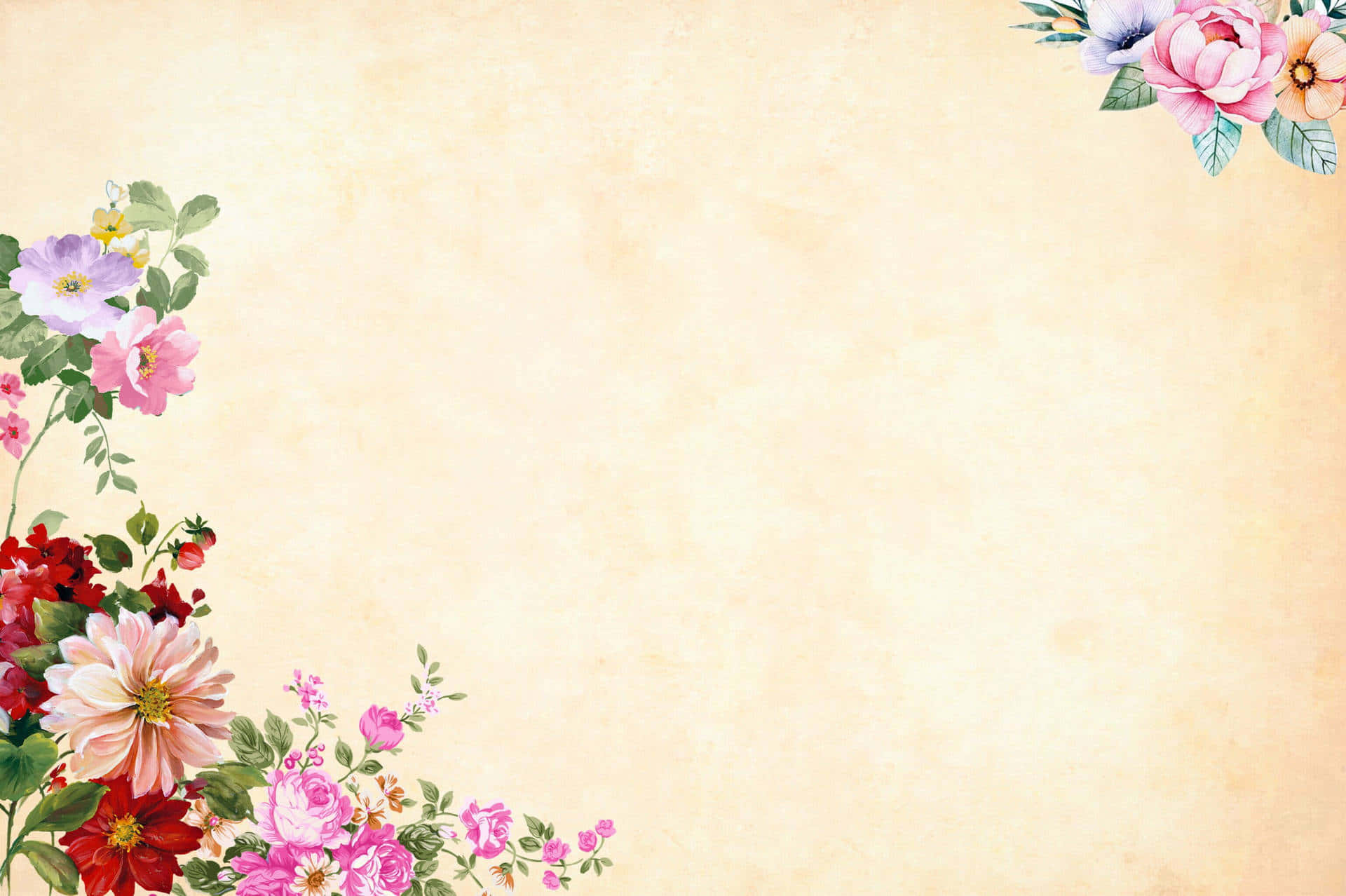 a vintage floral background with flowers Wallpaper