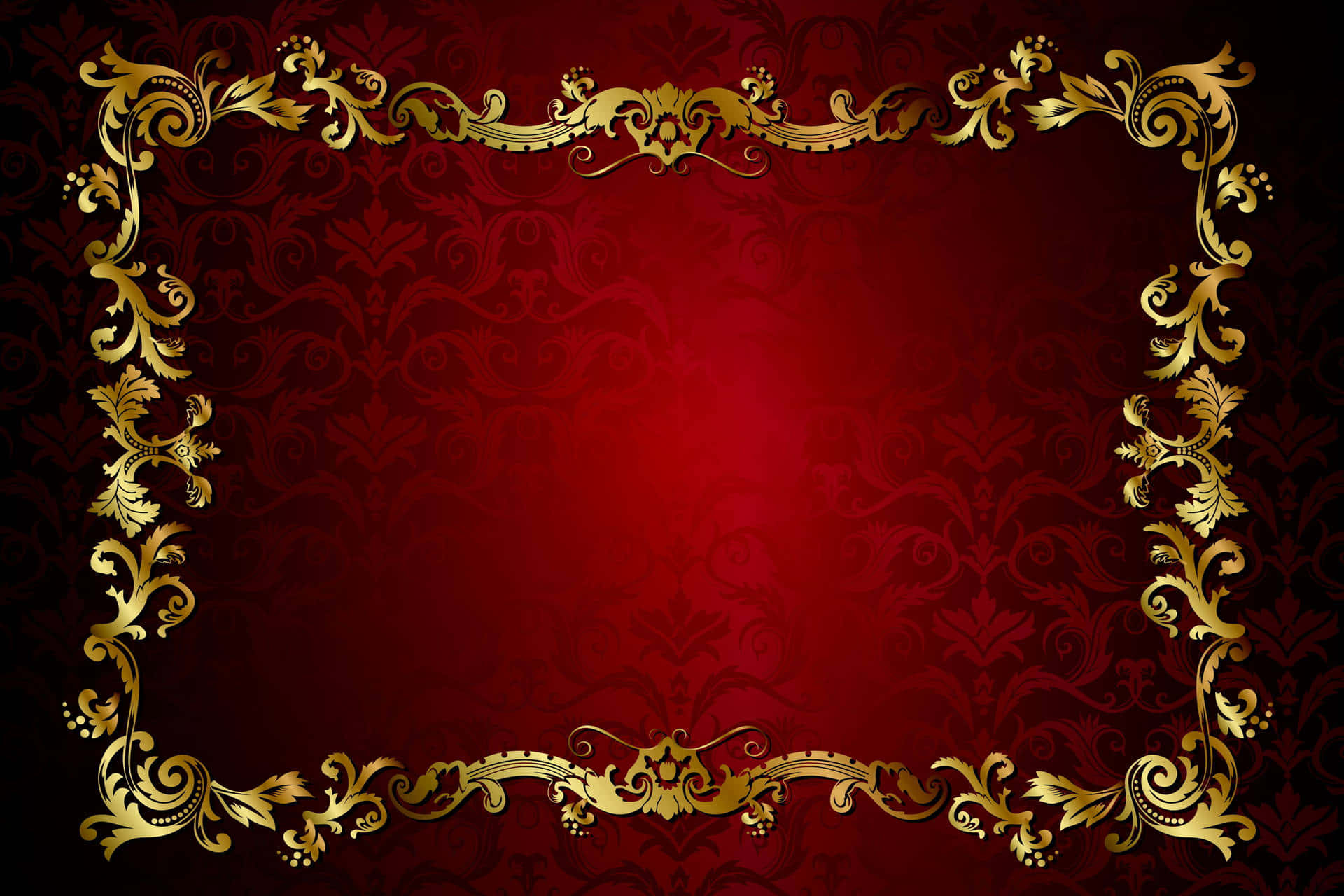gold frame on red background