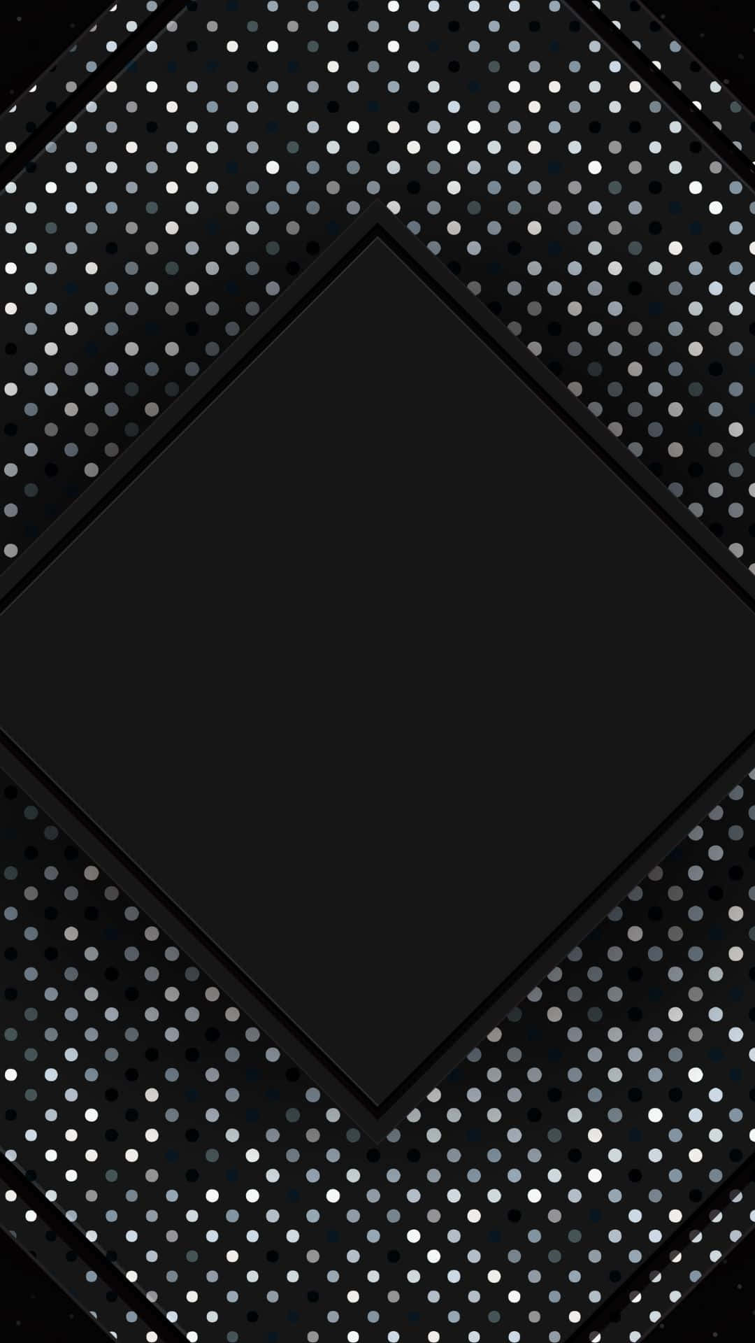Diamond With White Dotted Frame Design Black Background